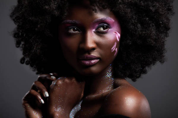 Afro and Flower beauty - Art Print
