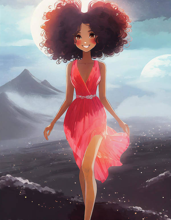 a woman's Iceland fantasy - Art Print