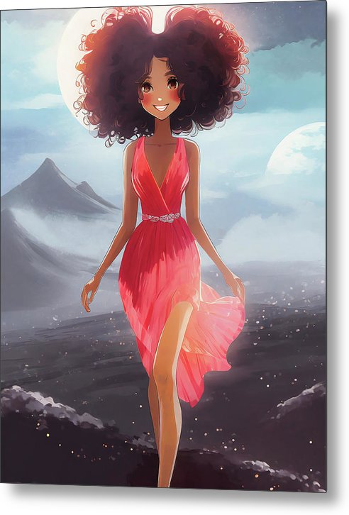 a woman's Iceland fantasy - Metal Print