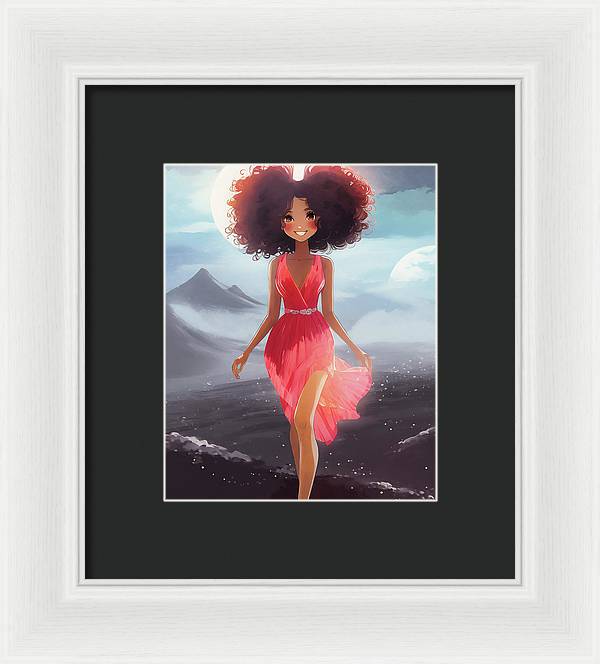 a woman's Iceland fantasy - Framed Print