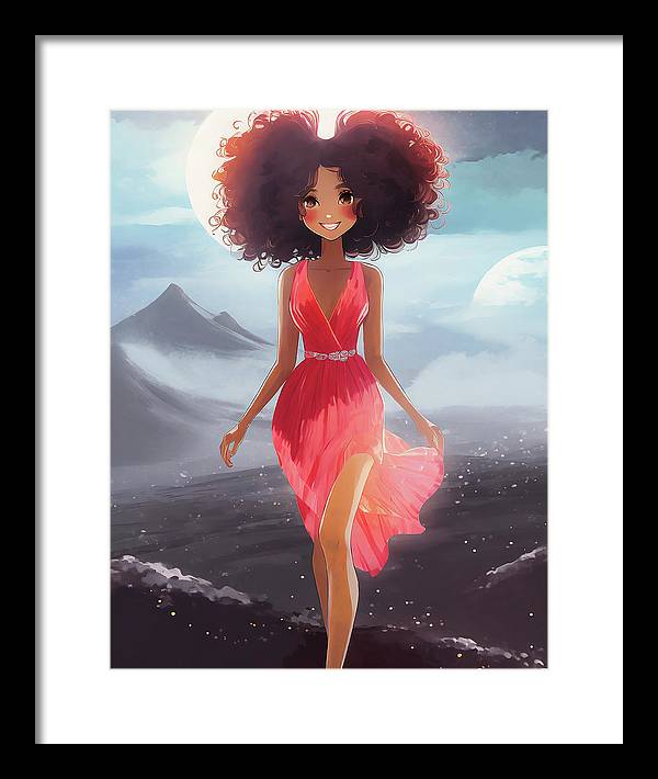 a woman's Iceland fantasy - Framed Print