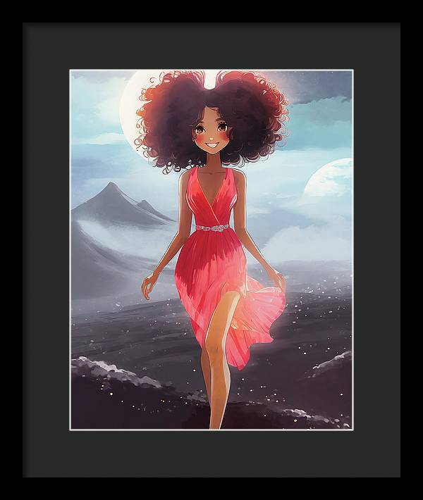 a woman's Iceland fantasy - Framed Print