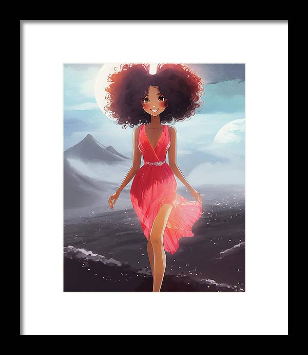 a woman's Iceland fantasy - Framed Print