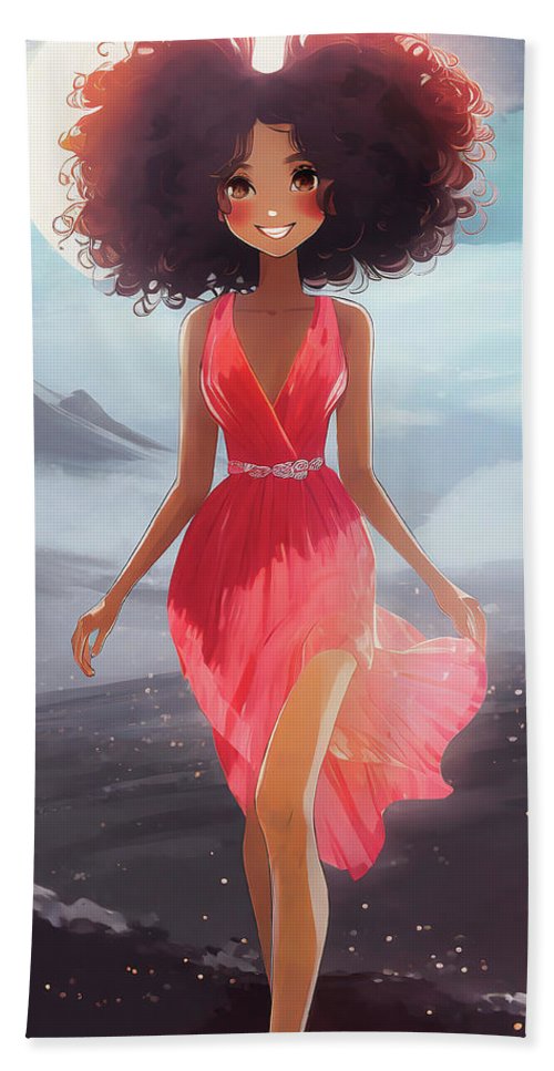 a woman's Iceland fantasy - Beach Towel
