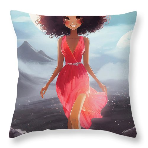 a woman's Iceland fantasy - Throw Pillow