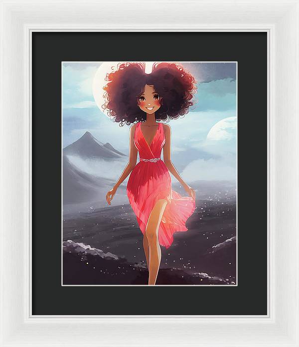 a woman's Iceland fantasy - Framed Print