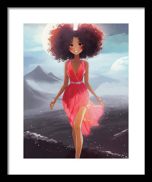 a woman's Iceland fantasy - Framed Print