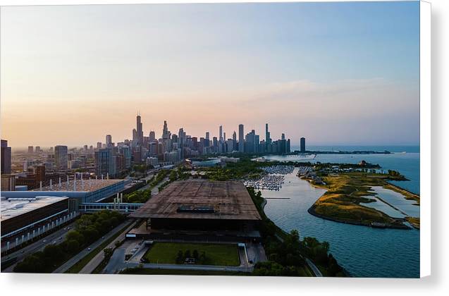 aerial drone view of Chicago metropolis - Canvas Print