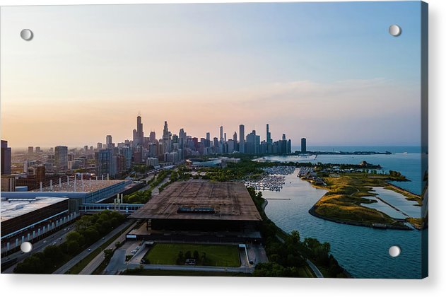 aerial drone view of Chicago metropolis - Acrylic Print
