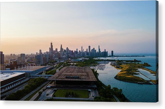 aerial drone view of Chicago metropolis - Acrylic Print