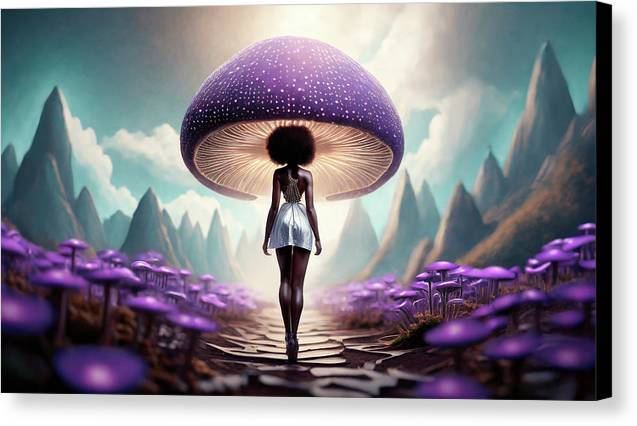 African queen mushroom world - Canvas Print