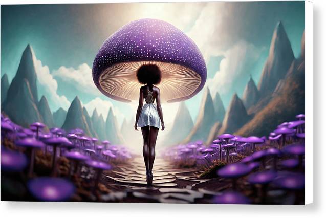 African queen mushroom world - Canvas Print