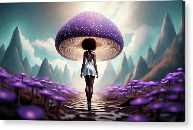 African queen mushroom world - Acrylic Print