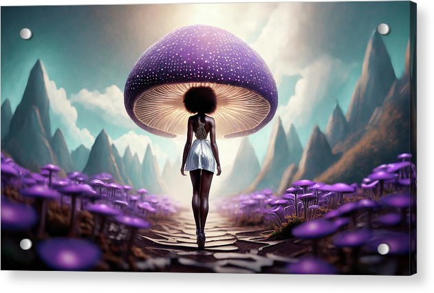 African queen mushroom world - Acrylic Print