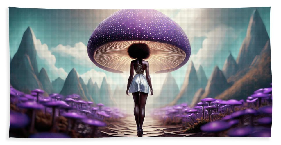 African queen mushroom world - Beach Towel