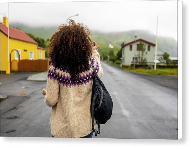 Black Woman Traveler - Canvas Print