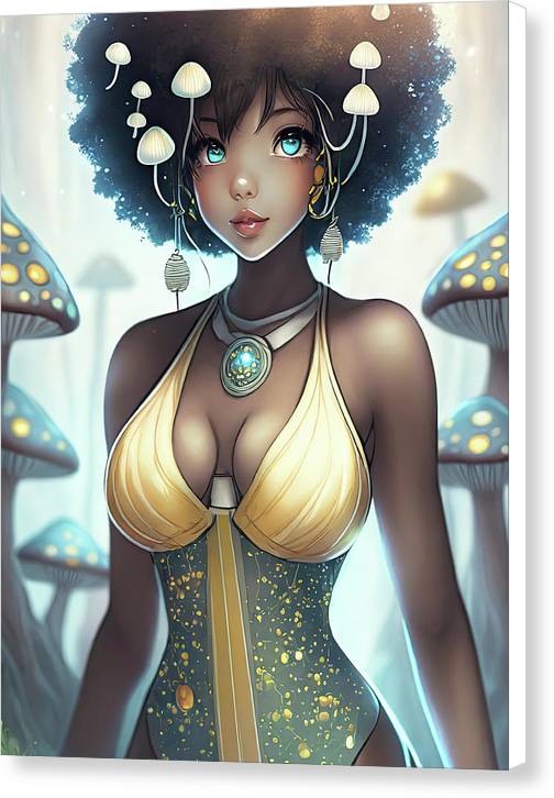 Mushroom fantasy woman - Canvas Print