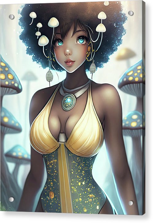 Mushroom fantasy woman - Acrylic Print