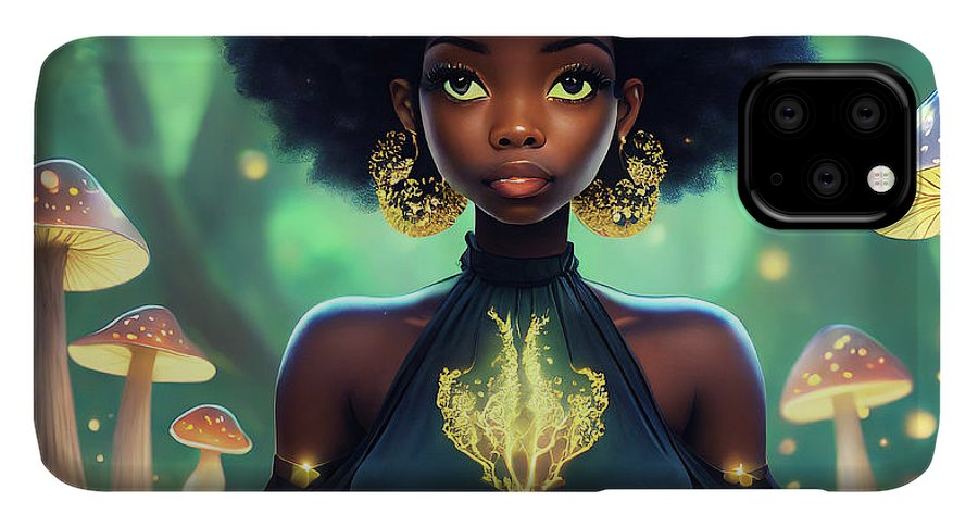 Black Queen In A Mushroom Forest  - Phone Case