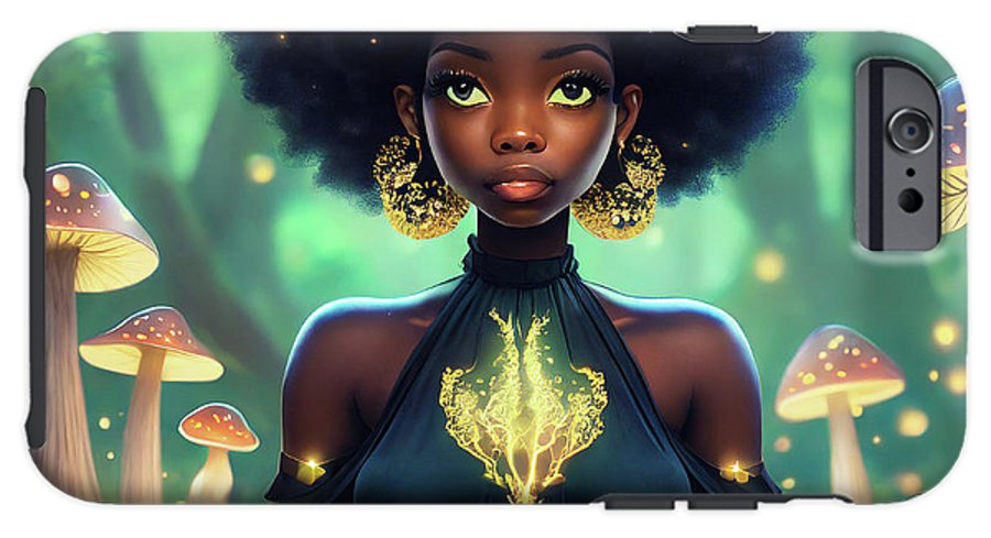 Black Queen In A Mushroom Forest  - Phone Case