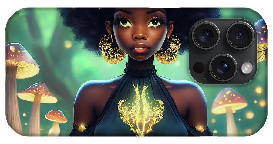 Black Queen In A Mushroom Forest  - Phone Case