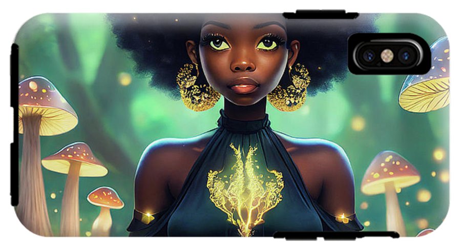 Black Queen In A Mushroom Forest  - Phone Case