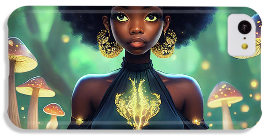 Black Queen In A Mushroom Forest  - Phone Case