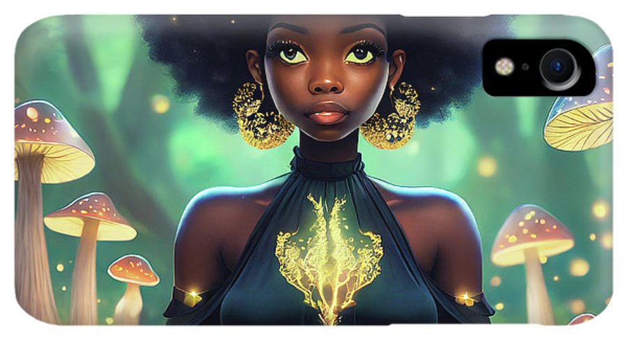 Black Queen In A Mushroom Forest  - Phone Case