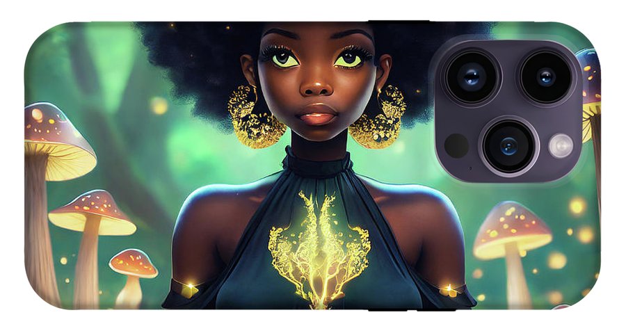 Black Queen In A Mushroom Forest  - Phone Case