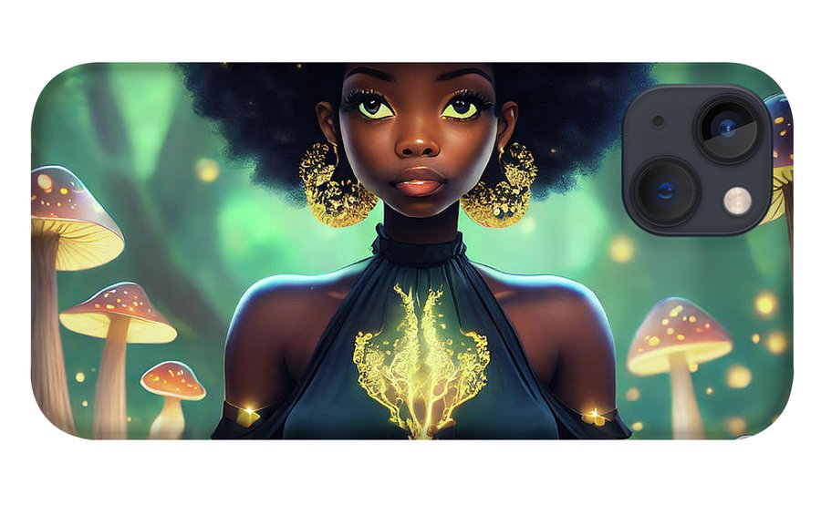 Black Queen In A Mushroom Forest  - Phone Case