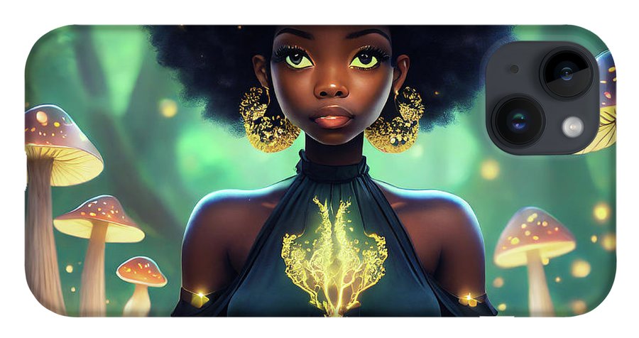 Black Queen In A Mushroom Forest  - Phone Case