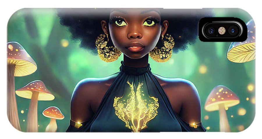 Black Queen In A Mushroom Forest  - Phone Case