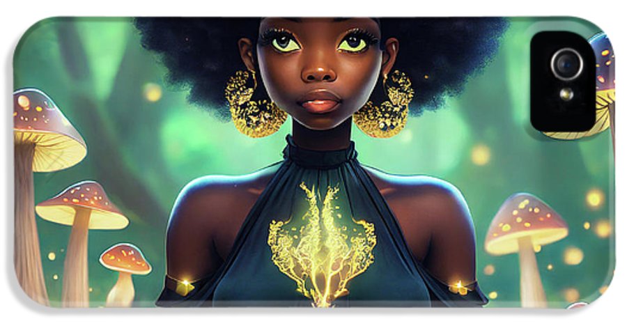 Black Queen In A Mushroom Forest  - Phone Case