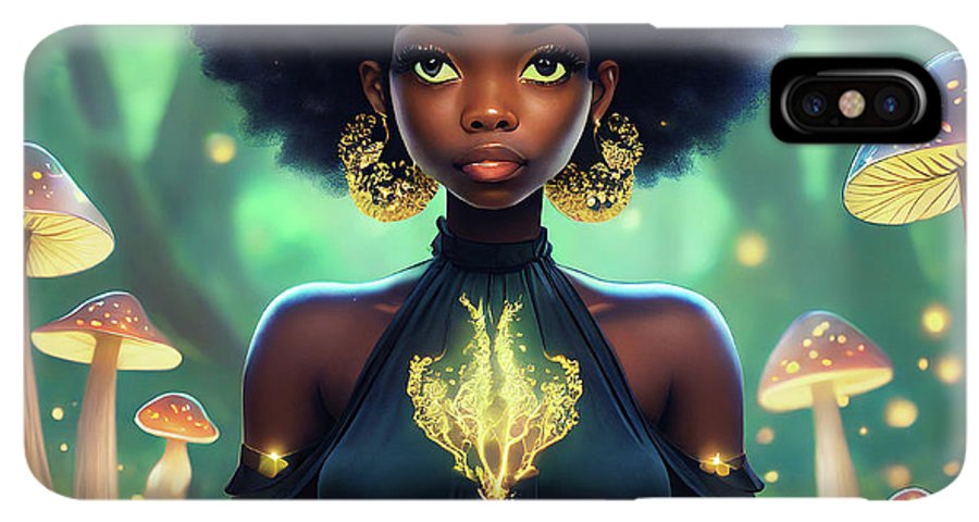 Black Queen In A Mushroom Forest  - Phone Case