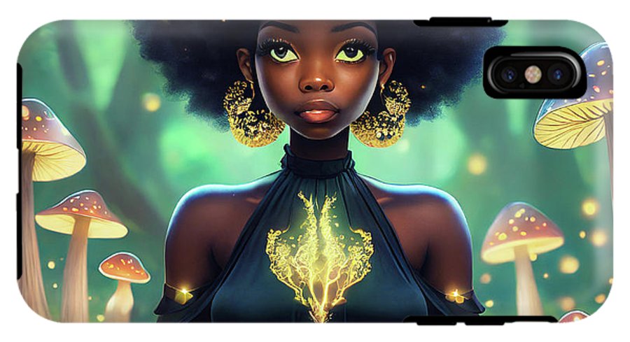 Black Queen In A Mushroom Forest  - Phone Case