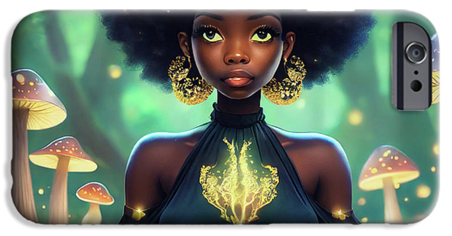 Black Queen In A Mushroom Forest  - Phone Case