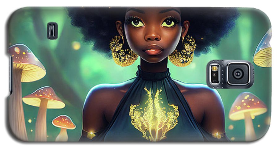 Black Queen In A Mushroom Forest  - Phone Case