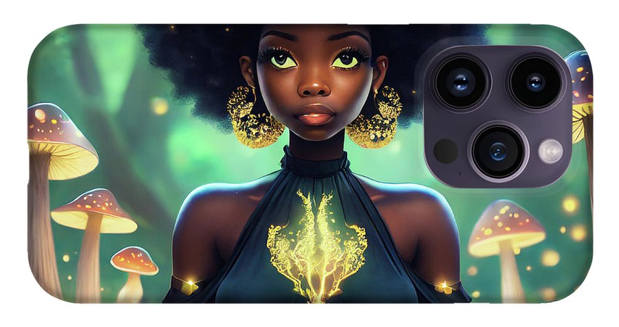 Black Queen In A Mushroom Forest  - Phone Case