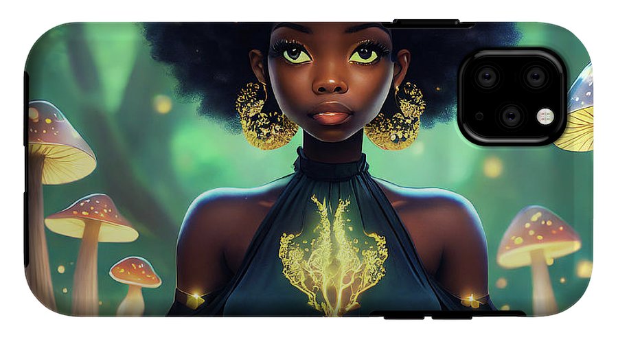 Black Queen In A Mushroom Forest  - Phone Case