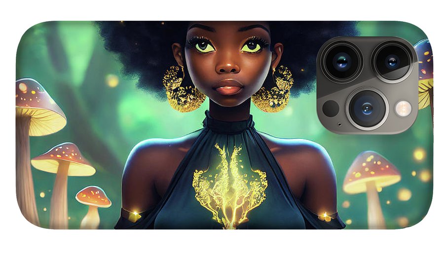 Black Queen In A Mushroom Forest  - Phone Case