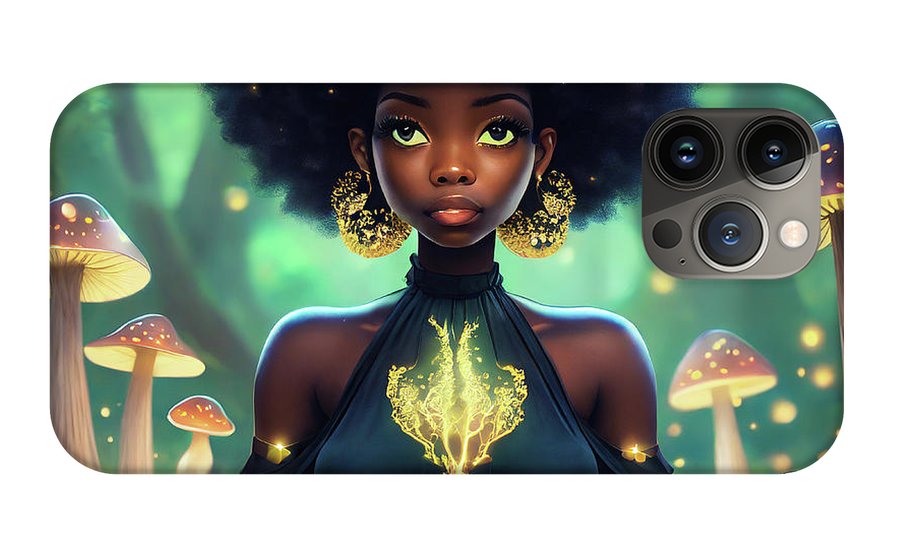 Black Queen In A Mushroom Forest  - Phone Case