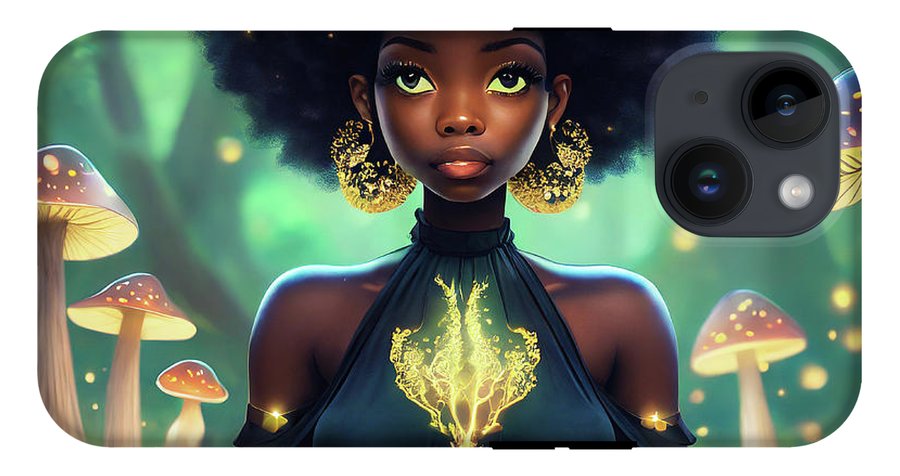 Black Queen In A Mushroom Forest  - Phone Case