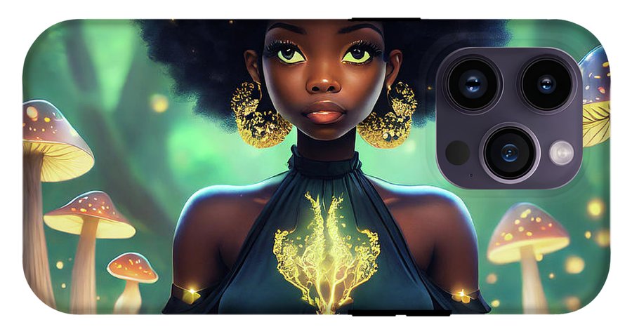 Black Queen In A Mushroom Forest  - Phone Case