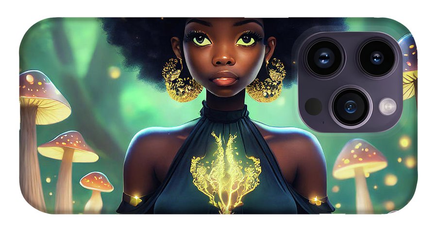 Black Queen In A Mushroom Forest  - Phone Case