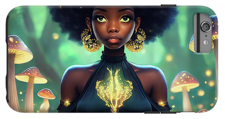 Black Queen In A Mushroom Forest  - Phone Case