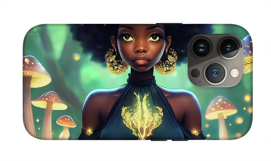 Black Queen In A Mushroom Forest  - Phone Case