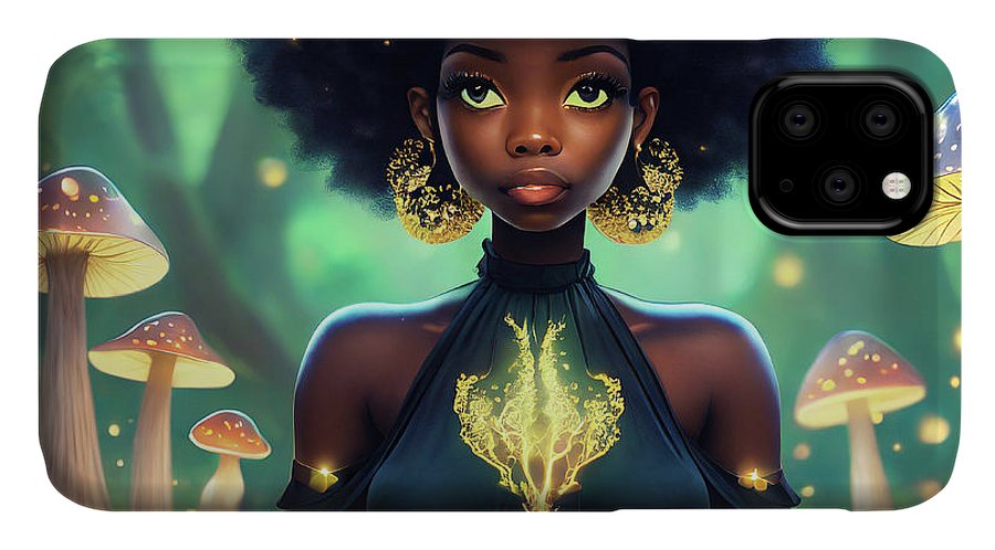 Black Queen In A Mushroom Forest  - Phone Case