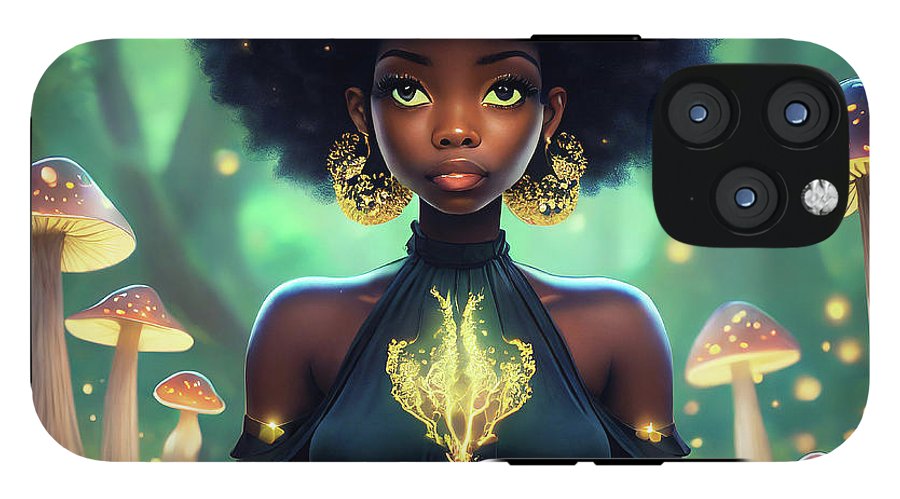 Black Queen In A Mushroom Forest  - Phone Case