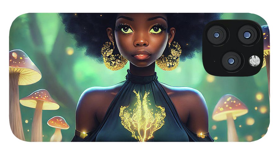 Black Queen In A Mushroom Forest  - Phone Case