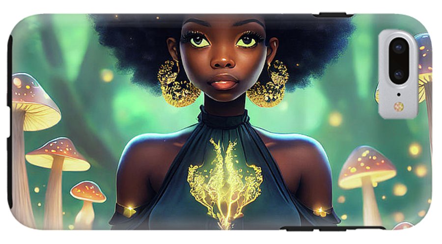 Black Queen In A Mushroom Forest  - Phone Case